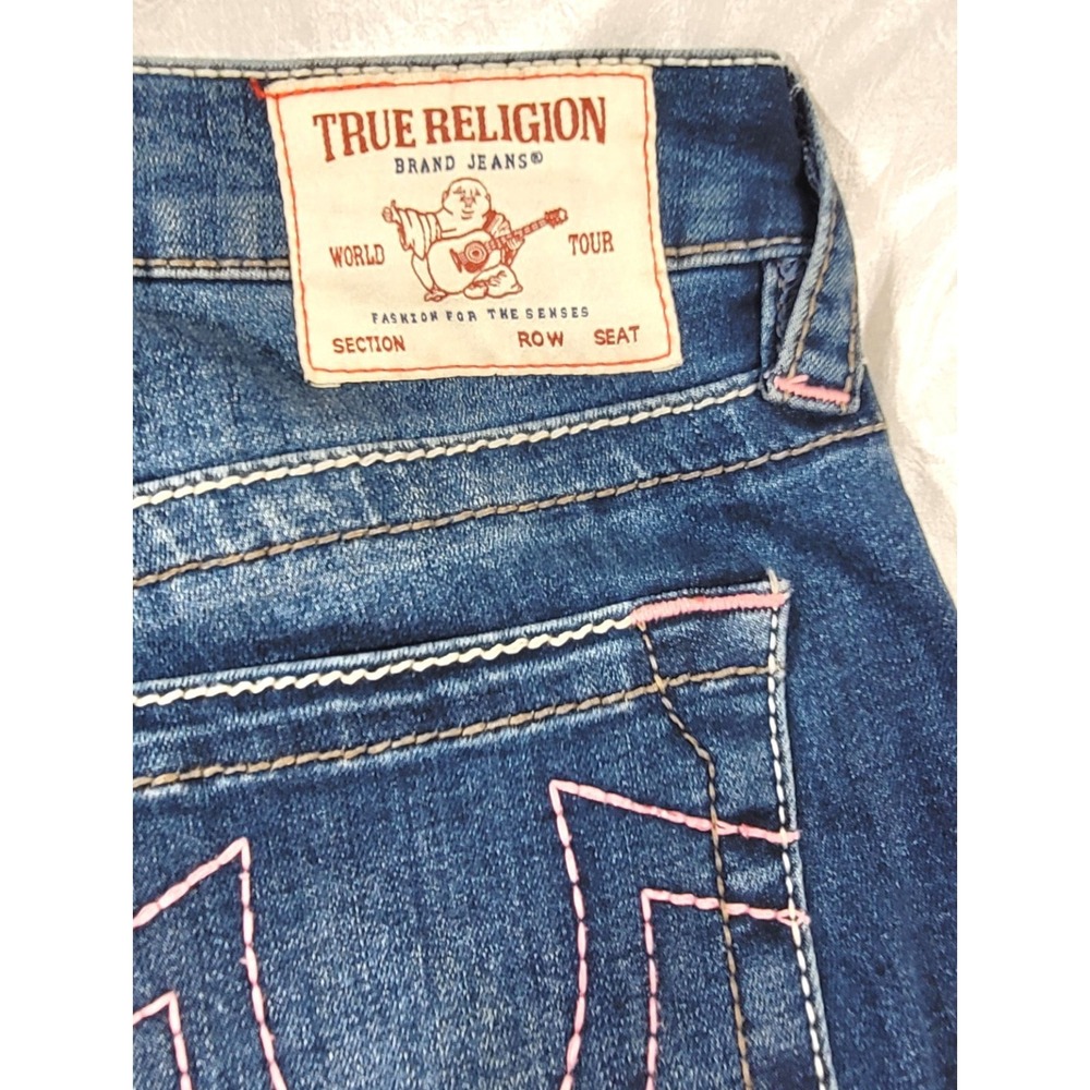 True Religion Women's Jennie Curvy Mid Rise Super Skinny Distressed Jeans - 26 - Picture 8 of 10